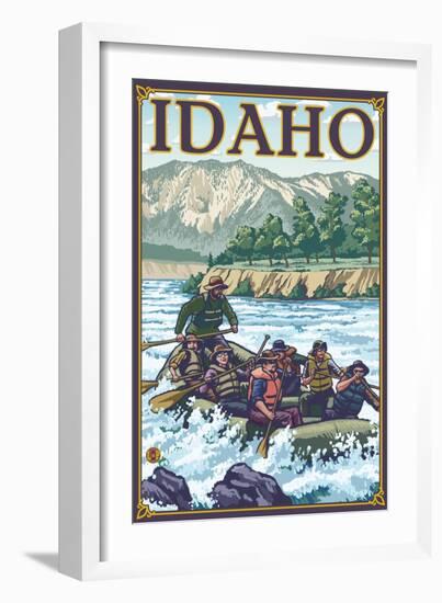 White Water Rafting, Idaho-Lantern Press-Framed Art Print