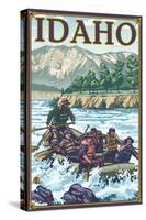 White Water Rafting, Idaho-Lantern Press-Stretched Canvas