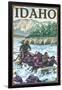 White Water Rafting, Idaho-Lantern Press-Framed Art Print