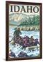 White Water Rafting, Idaho-Lantern Press-Framed Art Print