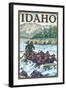 White Water Rafting, Idaho-Lantern Press-Framed Art Print