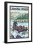 White Water Rafting, Lochsa River, Idaho-Lantern Press-Framed Art Print