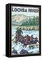 White Water Rafting, Lochsa River, Idaho-Lantern Press-Framed Stretched Canvas