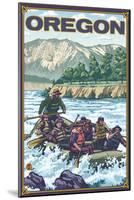 White Water Rafting, Oregon-Lantern Press-Mounted Art Print