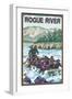 White Water Rafting, Rogue River, Oregon-Lantern Press-Framed Premium Giclee Print