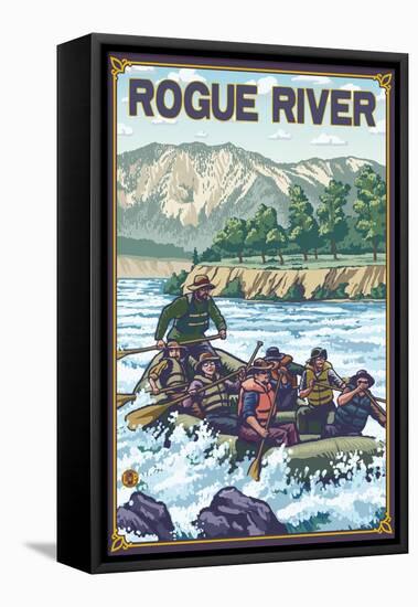 White Water Rafting, Rogue River, Oregon-Lantern Press-Framed Stretched Canvas
