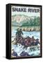 White Water Rafting, Snake River, Idaho-Lantern Press-Framed Stretched Canvas