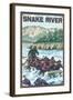 White Water Rafting, Snake River, Idaho-Lantern Press-Framed Art Print