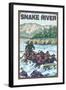 White Water Rafting, Snake River, Idaho-Lantern Press-Framed Art Print