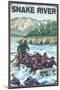 White Water Rafting, Snake River, Idaho-Lantern Press-Mounted Art Print