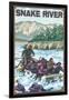 White Water Rafting, Snake River, Idaho-Lantern Press-Framed Art Print