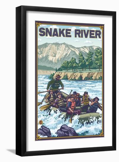 White Water Rafting, Snake River, Idaho-Lantern Press-Framed Art Print