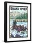 White Water Rafting, Snake River, Idaho-Lantern Press-Framed Art Print