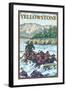 White Water Rafting, Yellowstone National Park-Lantern Press-Framed Art Print