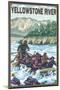 White Water Rafting, Yellowstone River, Montana-Lantern Press-Mounted Art Print
