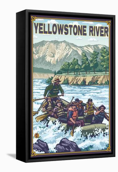 White Water Rafting, Yellowstone River, Montana-Lantern Press-Framed Stretched Canvas