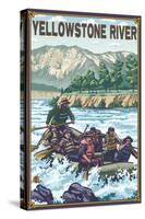 White Water Rafting, Yellowstone River, Montana-Lantern Press-Stretched Canvas