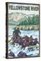 White Water Rafting, Yellowstone River, Montana-Lantern Press-Stretched Canvas