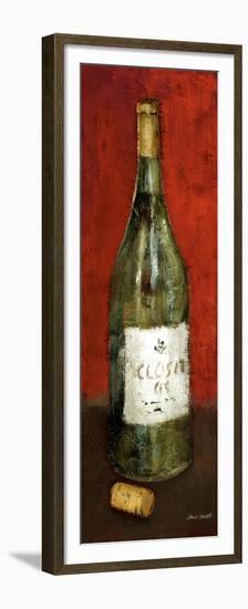 White Wine and Cork I (Red Background)-Lanie Loreth-Framed Premium Giclee Print