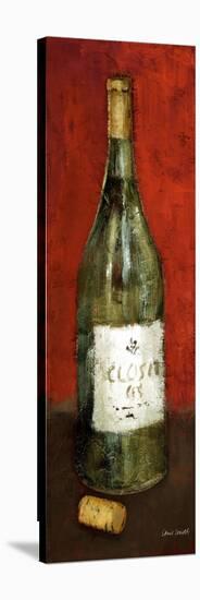 White Wine and Cork I (Red Background)-Lanie Loreth-Stretched Canvas