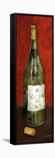 White Wine and Cork I (Red Background)-Lanie Loreth-Framed Stretched Canvas