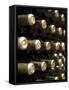 White Wine Bottles Maturing in a Cellar-Steven Morris-Framed Stretched Canvas