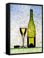 White Wine Glass, Half-Full White Wine Bottle and Corkscrew-Peter Howard Smith-Framed Stretched Canvas