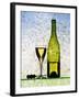 White Wine Glass, Half-Full White Wine Bottle and Corkscrew-Peter Howard Smith-Framed Photographic Print