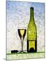 White Wine Glass, Half-Full White Wine Bottle and Corkscrew-Peter Howard Smith-Mounted Photographic Print