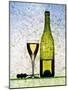 White Wine Glass, Half-Full White Wine Bottle and Corkscrew-Peter Howard Smith-Mounted Photographic Print