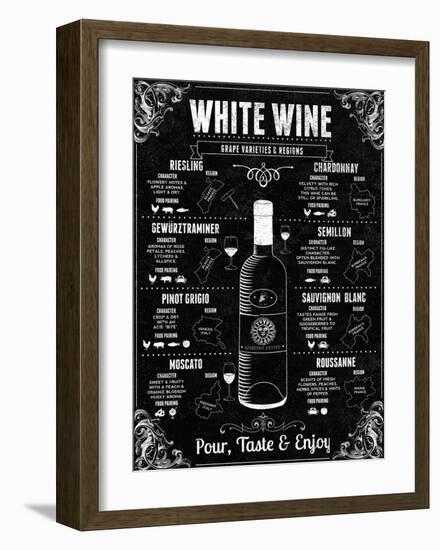 White Wine Guide-Tom Frazier-Framed Art Print