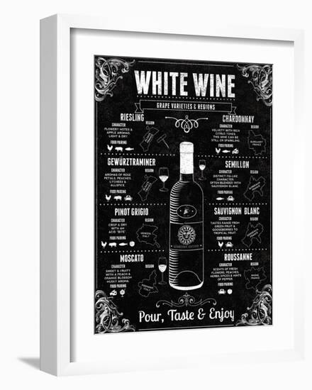 White Wine Guide-Tom Frazier-Framed Art Print