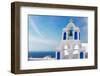 White with Blue Belfry, Santorini Island, Greece-neirfy-Framed Photographic Print