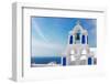 White with Blue Belfry, Santorini Island, Greece-neirfy-Framed Photographic Print