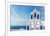 White with Blue Belfry, Santorini Island, Greece-neirfy-Framed Photographic Print