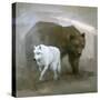 White Wolf, Brown Bear-Stephen Mitchell-Stretched Canvas