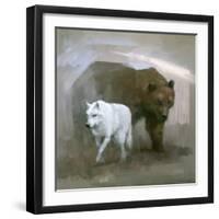 White Wolf, Brown Bear-Stephen Mitchell-Framed Art Print