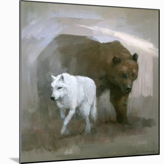 White Wolf, Brown Bear-Stephen Mitchell-Mounted Art Print