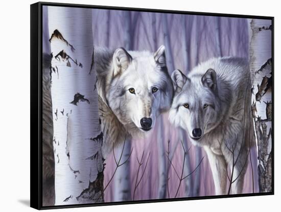 White Wolves by Birch-Rusty Frentner-Framed Stretched Canvas