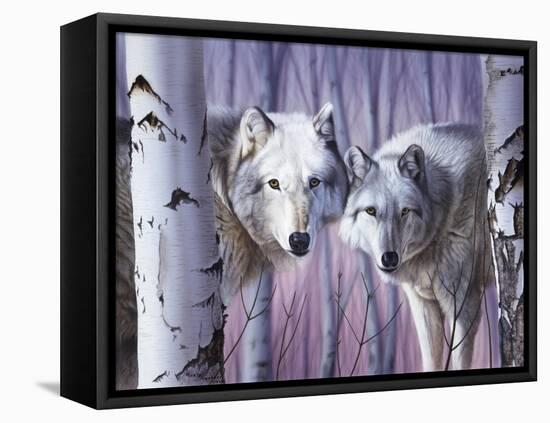 White Wolves by Birch-Rusty Frentner-Framed Stretched Canvas