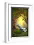 White Woodland Unicorn-null-Framed Art Print