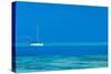 White Yacht at Stunning Tropical Lagoon of Bora Bora-BlueOrange Studio-Stretched Canvas