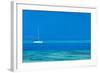 White Yacht at Stunning Tropical Lagoon of Bora Bora-BlueOrange Studio-Framed Photographic Print