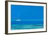 White Yacht at Stunning Tropical Lagoon of Bora Bora-BlueOrange Studio-Framed Photographic Print