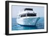 White Yacht in Blue Sea-Dudarev Mikhail-Framed Photographic Print