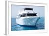 White Yacht in Blue Sea-Dudarev Mikhail-Framed Photographic Print
