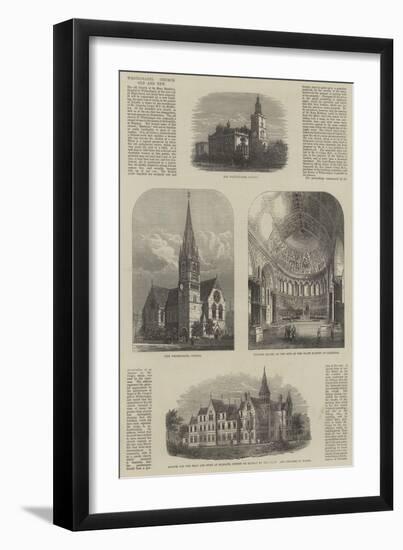 Whitechapel Church, Old and New-null-Framed Giclee Print