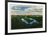 Whiteface Mountain, New York - Aerial View of Lake Placid-Lantern Press-Framed Premium Giclee Print