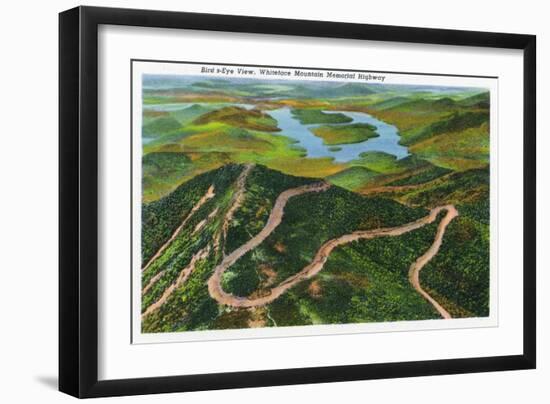 Whiteface Mountain, New York - Aerial View of the Whiteface Mt Memorial Hwy-Lantern Press-Framed Art Print
