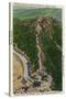 Whiteface Mountain, NY - Aerial View of Winding Trail, Castle, Summit House-Lantern Press-Stretched Canvas